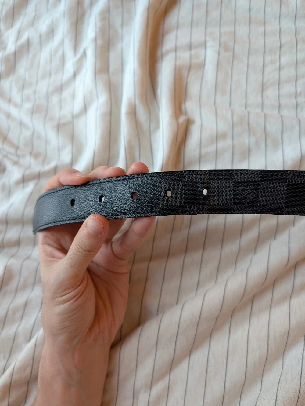 Louis Vuitton 30mm Damier Graphite belt